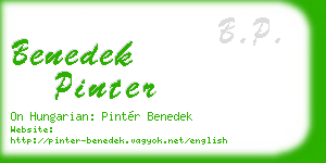 benedek pinter business card